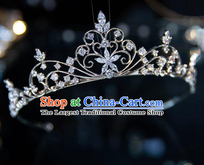 Top Grade Handmade Wedding Hair Accessories Baroque Princess Zircon Royal Crown for Women