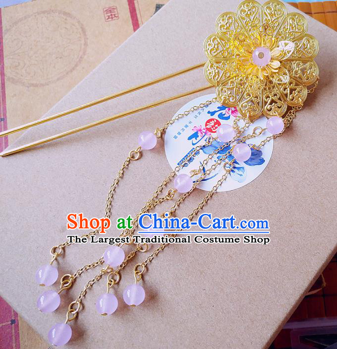 Chinese Ancient Queen Hair Accessories Hairpins Traditional Hanfu Palace Tassel Hair Clip for Women