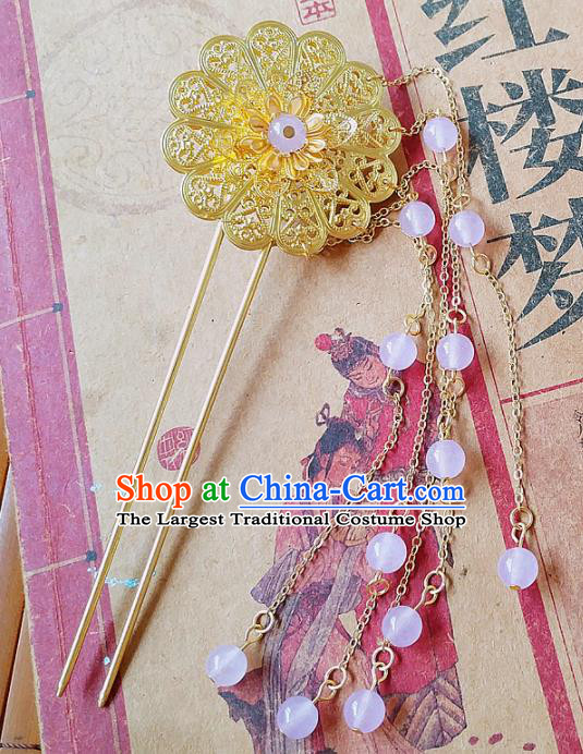 Chinese Ancient Queen Hair Accessories Hairpins Traditional Hanfu Palace Tassel Hair Clip for Women