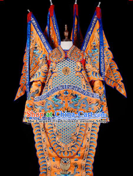 Professional Chinese Beijing Opera Costume Traditional Peking Opera General Yellow Clothing for Adults