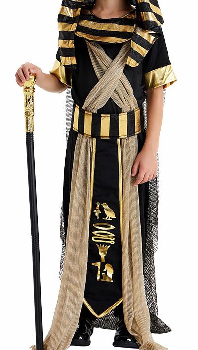 Traditional Egypt Presbyter Costume Ancient Egypt King Black Clothing for Men