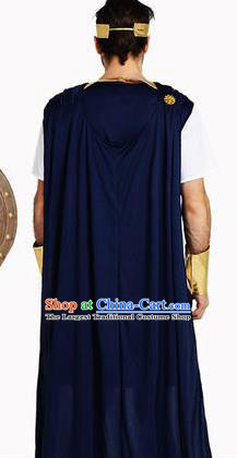 Traditional Roman Costume Ancient Rome Warrior Clothing Blue Toga for Men