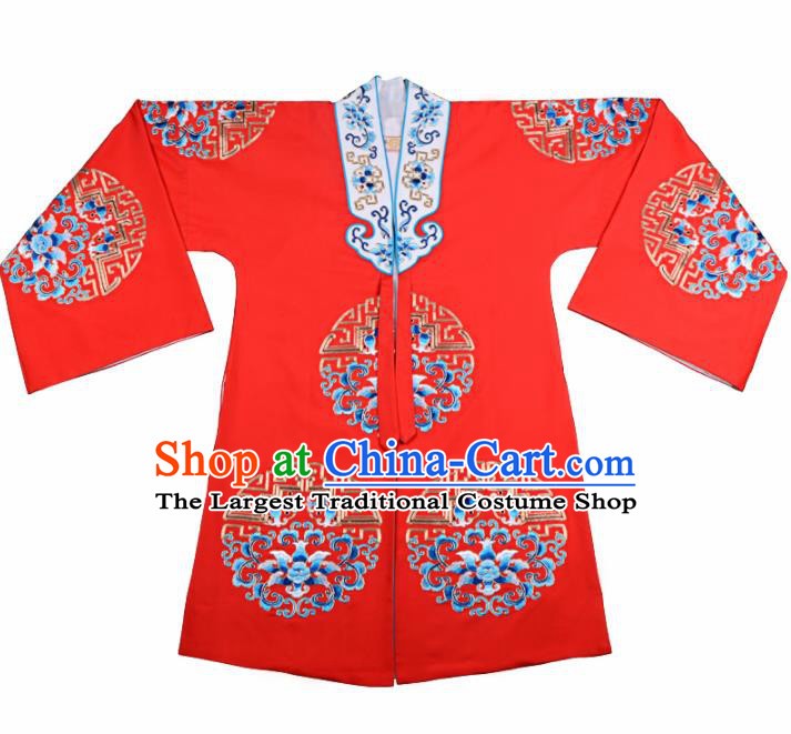 Professional Chinese Traditional Beijing Opera Diva Costume Embroidered Red Cloak for Adults