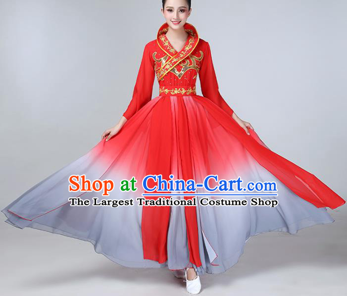 Chinese Traditional Stage Performance Dance Costume Classical Dance Red Dress for Women