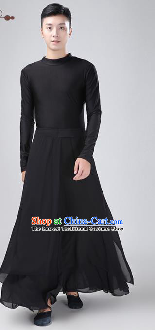 Chinese Traditional National Stage Performance Costume Classical Dance Black Clothing for Men
