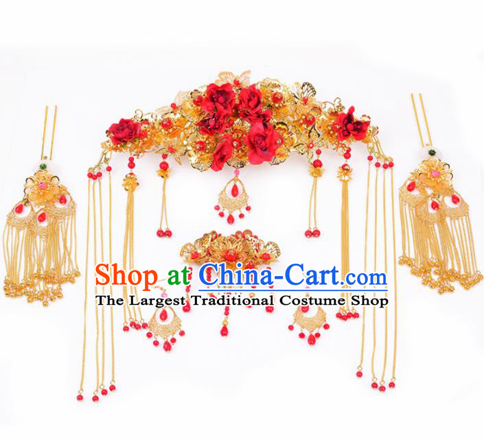 Handmade Chinese Ancient Wedding Hair Crown Hairpins Traditional Hair Accessories Headdress for Women