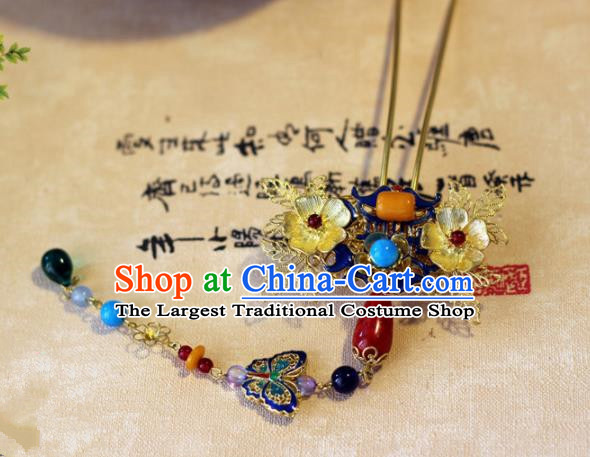 Handmade Chinese Ancient Palace Tassel Hairpins Traditional Hair Accessories Headdress for Women