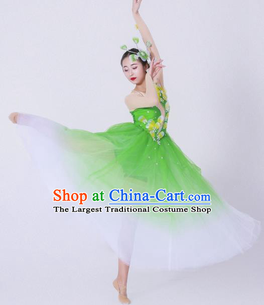 Forest Green Lyrical Dress Contemporary Ballet Dance Costume