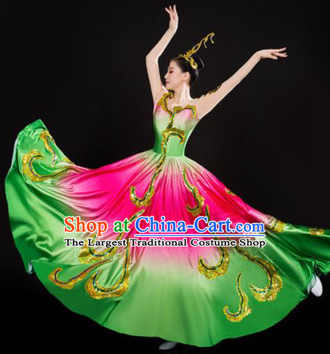Chinese Traditional Spring Festival Gala Opening Dance Dress Peony Dance Stage Performance Costume for Women
