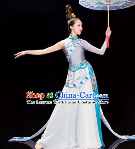 Traditional Chinese Zang Nationality Folk Dance Dress Tibetan National Ethnic Costume for Women