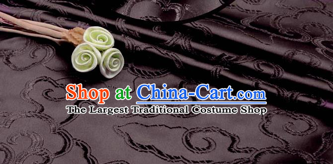 Asian Chinese Traditional Royal Auspicious Clouds Pattern Brown Brocade Fabric Tang Suit Silk Fabric Material