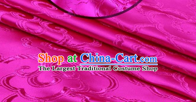 Asian Chinese Traditional Royal Auspicious Clouds Pattern Rosy Brocade Fabric Tang Suit Silk Fabric Material