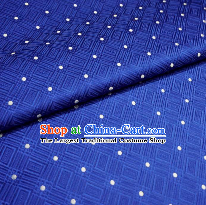 Asian Chinese Traditional Satin Fabric Classical Pattern Royalblue Brocade Tang Suit Silk Material