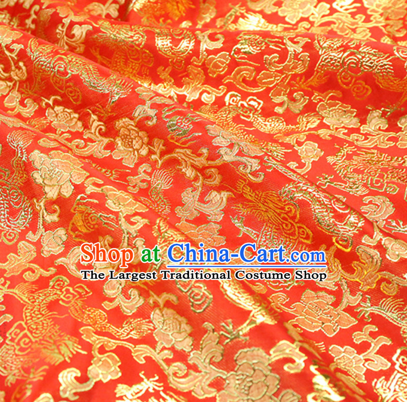 Wide Width Traditional Dragon Fabric