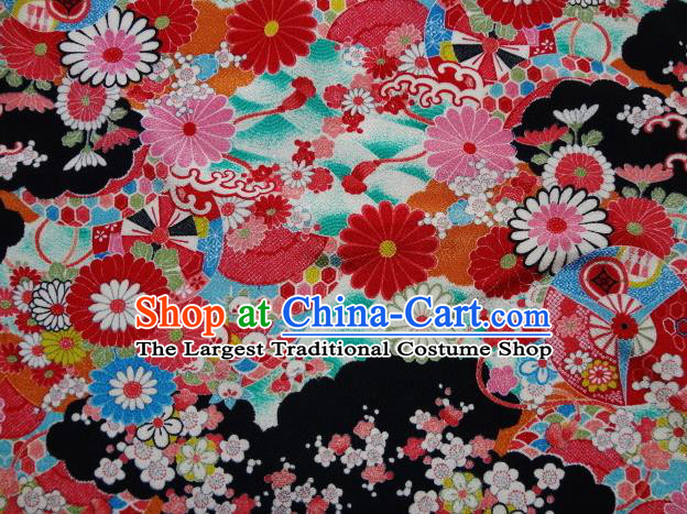 Asian Traditional Classical Pattern Tapestry Satin Nishijin Brocade Fabric Japanese Kimono Silk Material