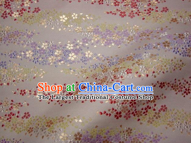 Asian Traditional Damask Classical Sakura Pattern Brocade Fabric Japanese Kimono Tapestry Satin Silk Material