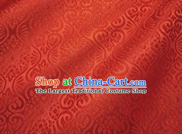 Asian Traditional Kyoto Kimono Brocade Classical Pattern Light Red Damask Fabric Japanese Tapestry Satin Silk Material