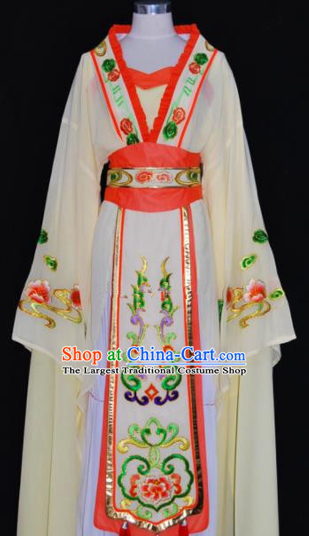 Chinese Traditional Beijing Opera Actress Yellow Dress Peking Opera Princess Embroidered Costume for Women