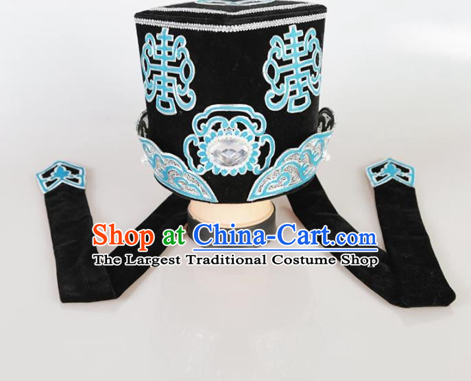 Chinese Traditional Beijing Opera Rich Man Hat Ancient Ministry Councillor Headwear for Men