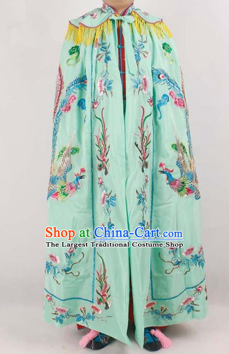 Chinese Traditional Beijing Opera Diva Embroidered Green Cloak Ancient Imperial Concubine Costume for Women