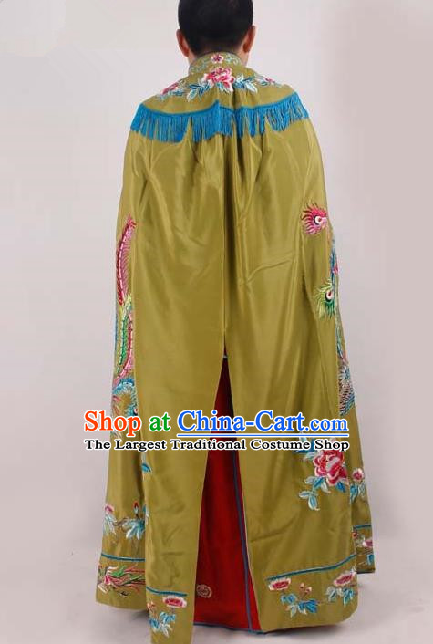 Chinese Traditional Beijing Opera Diva Embroidered Olive Green Cloak Ancient Imperial Concubine Costume for Women