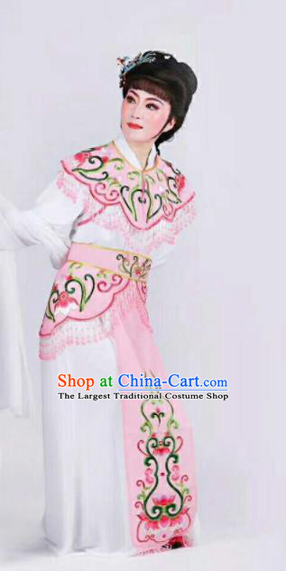 Chinese Traditional Beijing Opera Palace Lady Pink Dress Ancient Peri Princess Embroidered Costume for Women