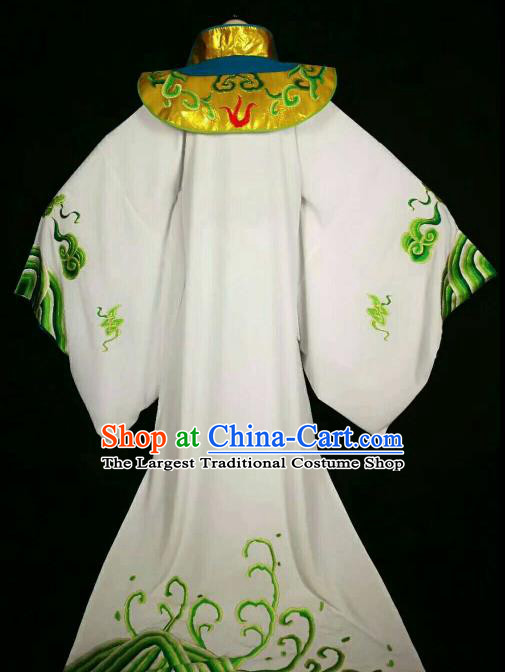 Chinese Traditional Beijing Opera Niche White Clothing Ancient Prince Embroidered Costume for Men