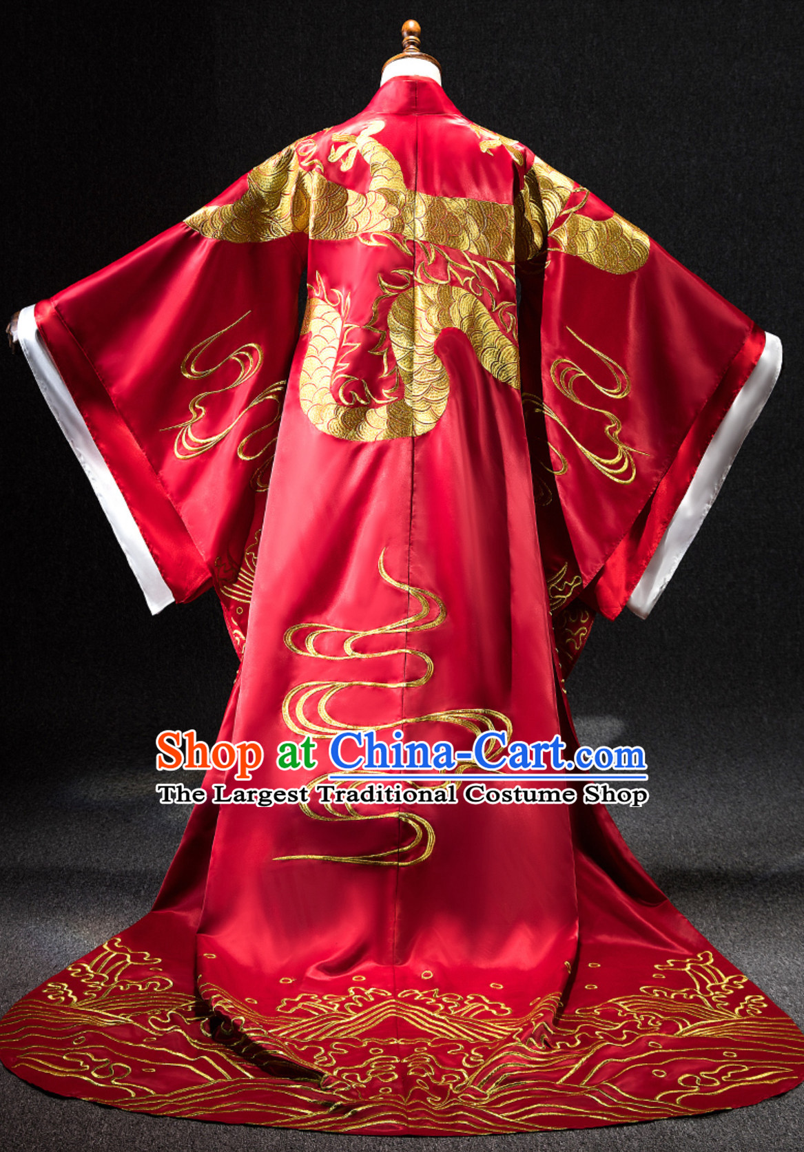 Ancient Chinese Emperor Embroidered Dragon Garment Complete Set