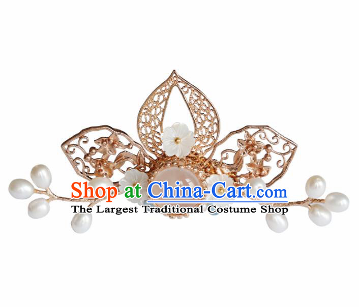 Chinese Traditional Hanfu Hair Accessories Ancient Princess Golden Hairpins Hair Crown for Women