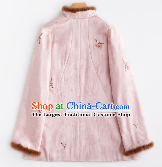 Chinese Traditional Tang Suit Cotton Wadded Jacket National Costume Upper Outer Garment for Women