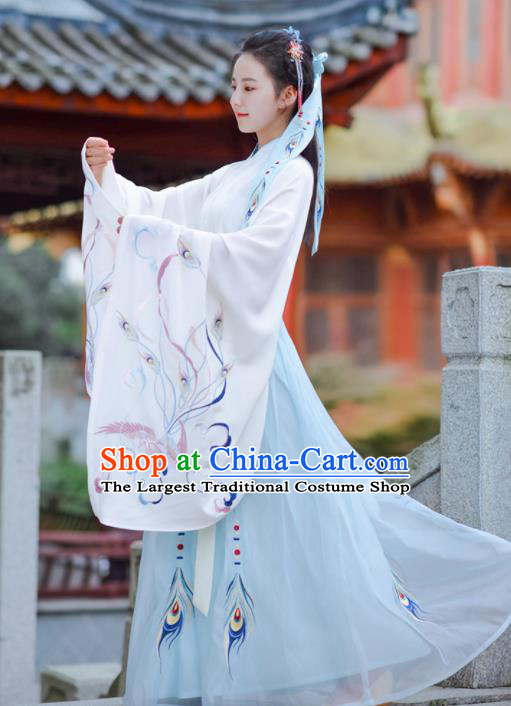 Chinese Ancient Traditional Costume Jin Dynasty Court Princess Hanfu Dress for Women