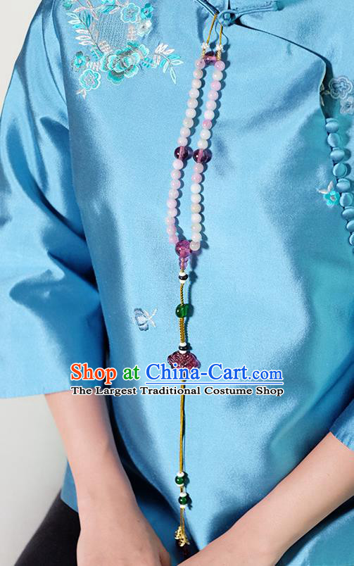 Chinese Traditional Jewelry Accessories Classical Pressure Front Purple Grass Tassel Brooch for Women