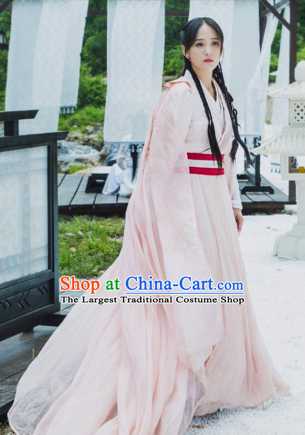 Chinese Ancient Swordswoman Hanfu Dress Traditional Sui Dynasty Empress Dugu Embroidered Historical Costume for Women
