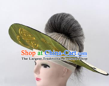 Chinese Ancient Fishermen Green Hat Traditional Peking Opera Old Male Headwear for Men