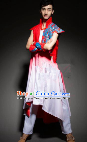 Chinese Traditional Ethnic Dance Costume Mongolian Nationality Folk Dance Stage Performance Clothing for Men