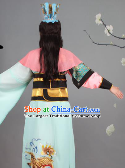 Chinese Traditional Peking Opera General Green Clothing Beijing Opera Takefu Costume for Men