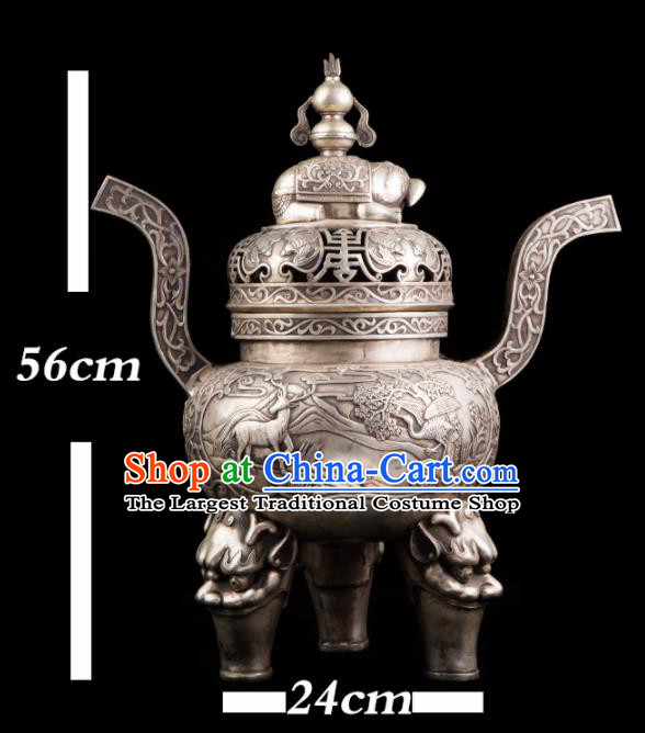 Chinese Traditional Taoism Bagua Cupronickel Incense Burner Feng Shui Items Censer Decoration