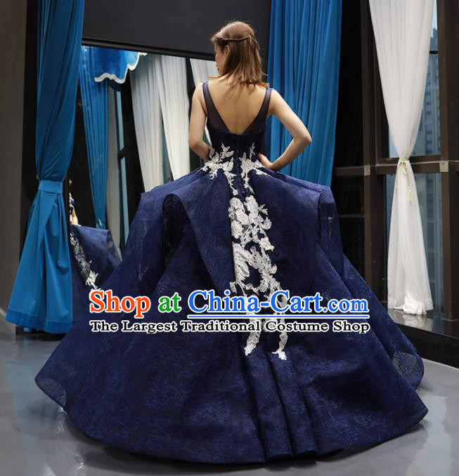 Top Grade Compere Royalblue Bubble Full Dress Princess Wedding Dress Costume for Women