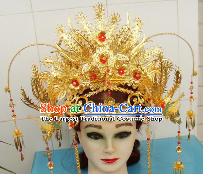 Chinese Traditional Goddess Golden Phoenix Coronet Hairpins
