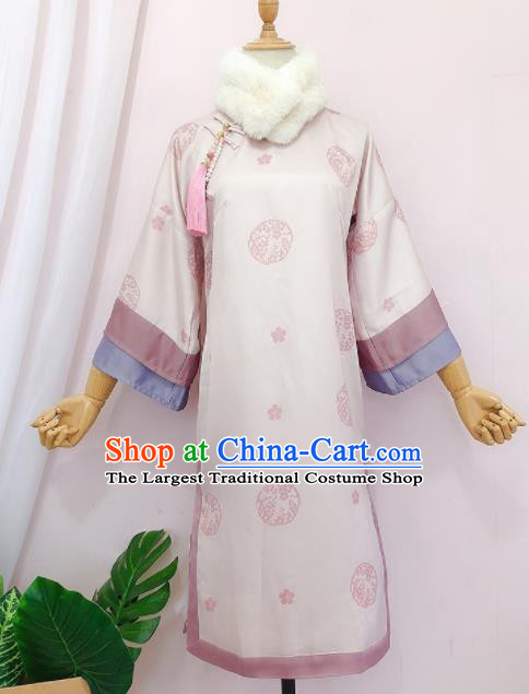Chinese Traditional Hanfu Dress Ancient Qing Dynasty Manchu Palace Princess Embroidered Costume for Women