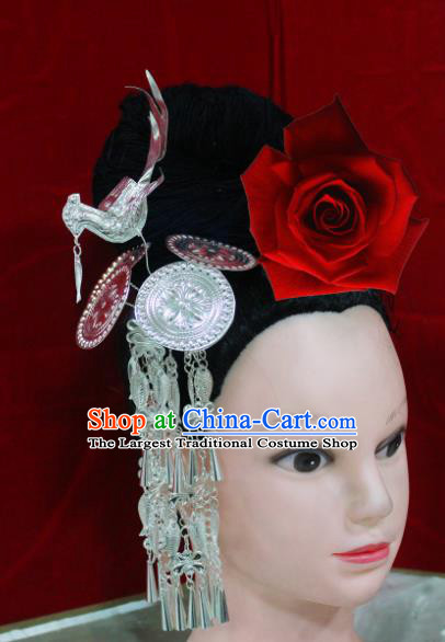 Traditional Chinese Hair Accessories Tassel Step Shake Miao Nationality Sliver Ethnic Female Hairpins for Women
