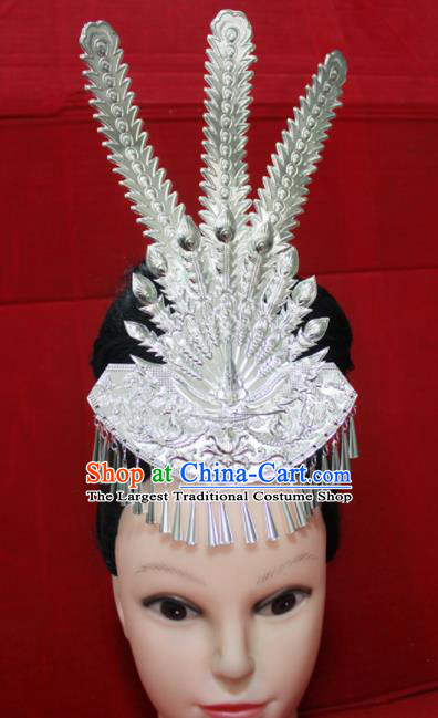 Traditional Chinese Ethnic Wedding Phoenix Coronet Hair Accessories Miao Nationality Bride Hairpins for Women