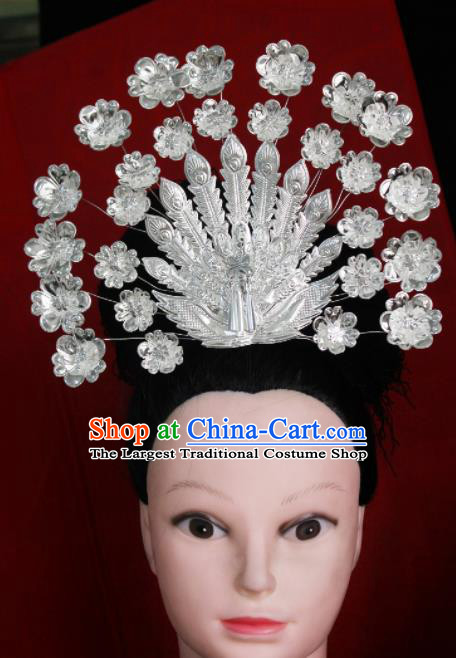 Chinese Traditional Ethnic Wedding Phoenix Coronet Hair Accessories Miao Nationality Bride Hairpins for Women
