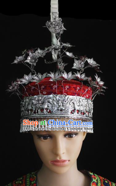 Chinese Traditional Ethnic Miao Nationality Bride Phoenix Coronet Wedding Bride Hair Accessories for Women