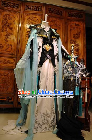 Chinese Traditional Cosplay Royal Highness Knight Costume Ancient Swordsman Clothing for Men