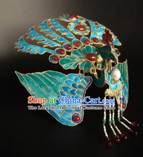Chinese Traditional Hair Accessories Ancient Handmade Hanfu Agate Phoenix Hairpins for Women