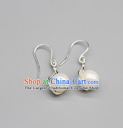 Chinese Traditional Mongolion Ethnic Pearl Ear Accessories Mongol Nationality Handmade Earrings for Women