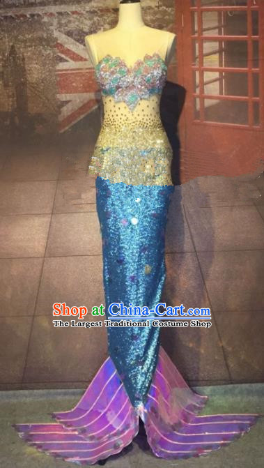 Top Grade Halloween Stage Performance Cosplay Mermaid Dress Brazilian Carnival Modern Fancywork Costume for Women