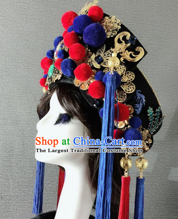Chinese Handmade Queen Phoenix Coronet Hair Accessories Halloween Modern Fancywork Headwear for Women
