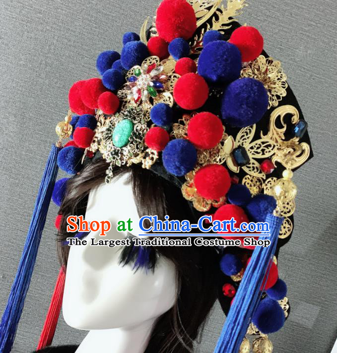 Chinese Handmade Queen Phoenix Coronet Hair Accessories Halloween Modern Fancywork Headwear for Women
